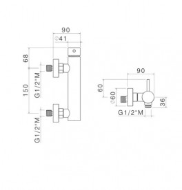 Смеситель для душа Vema Tiber steel однорычажный нержавеющая сталь V17090A005