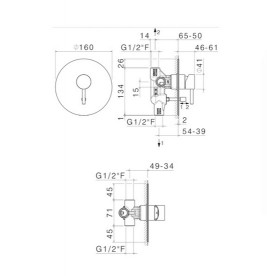 Смеситель для душа Vema Wellness steel скрытого монтажа нержавеющая сталь V17140AC005