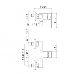 Смеситель для душа Vema Timea однорычажный черный матовый V16090F0202