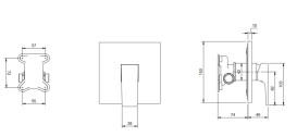 Смеситель для душа Villeroy & Boch Architectura Square встраиваемый матовый никель TVS12500200064