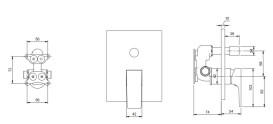 Смеситель для душа Villeroy & Boch Architectura Square встраиваемый матовый черный TVS125003000K5