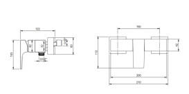 Смеситель для душа Villeroy & Boch Architectura Square однорычажный матовое золото TVS12500100076