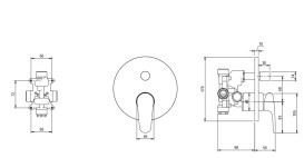 Смеситель для душа Villeroy & Boch O.novo встраиваемый хром TVS10535311061
