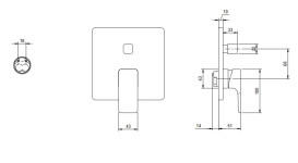 Смеситель для душа Villeroy & Boch Subway 3.0 встраиваемый хром TVS11200300061
