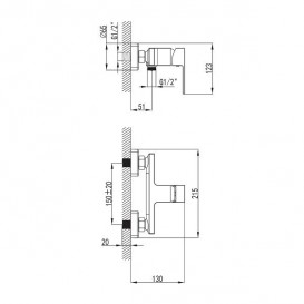 Змішувач для душа Volle Leon змішувач латунь хром 15213100