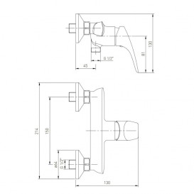 Змішувач для душа Volle Orlando змішувач латунь хром 15193100