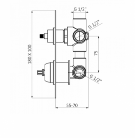 Змішувач схований вбудований GRB Kala Black чорний 60135601