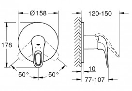 Смеситель для душа встраиваемый Grohe Eurostyle однорычажный белый 24048LS3