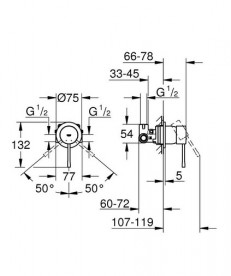 Змішувач для душу вбудований Grohe Essence одноважільний хром 29197000