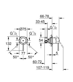 Змішувач для душу вбудований Grohe Essence одноважільний фантомний чорний 29197KF0