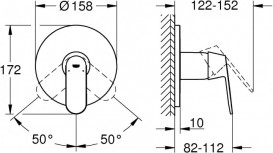 Змішувач для душа вбудовується Grohe Eurosmart Cosmopolitan змішувач латунь хром 24044000