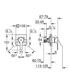 Смеситель для душа встраиваемый Grohe Lineare однорычажный хром 29198000