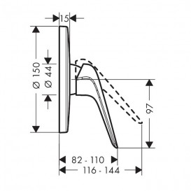 Змішувач для душа вбудовується Hansgrohe колекція Novus хром 71065000