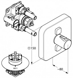 Змішувач для душа вбудовується Kludi Push з термостатом хром 388110538