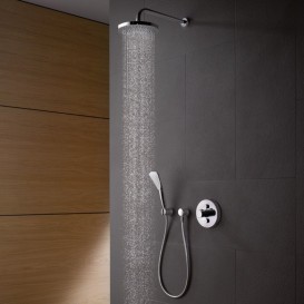 Смеситель для душа встраиваемый Kludi Push с термостатом для одного источника воды круглый хром 388020538