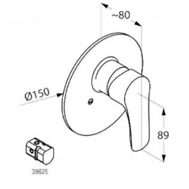 Смеситель для душа встраиваемый Kludi Tercio однорычажный хром 384200575