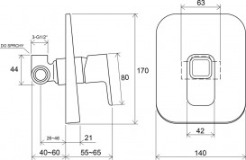 Змішувач для душа вбудовується Ravak 10 ° TD 062.00 змішувач хром X070069