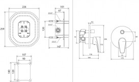Смеситель для душа встраиваемый Ravak Neo NO 065.00 с переключателем для R-box X070045