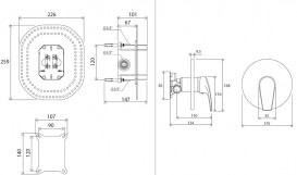 Змішувач для душа вбудовується Ravak Neo NO 066.00 без перемикача для R-box X070044