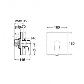 Змішувач для душа вбудовується Roca Esmai змішувач зовнішня частина хром A5A2B31C00