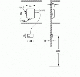 Змішувач для душа вбудований із термостатом Tres Shower Space електронний білий 09286299