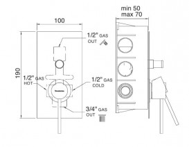 Змішувач для душа Treemme Up змішувач вбудовується чорний матовий 5749NN01