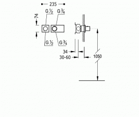 Смеситель для душа встраиваемый Tres Block System хром 20735199