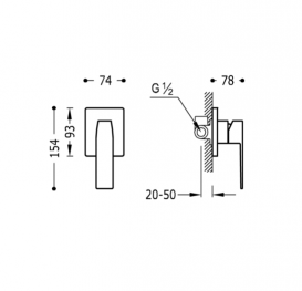 Смеситель для душа встраиваемый Tres Slim-Tres хром 20217701