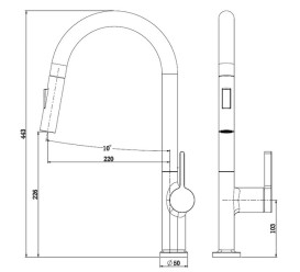 Смеситель для кухни Аквародос Bari однорычажный gun metal АР000082526