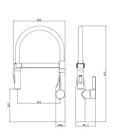 Смеситель для кухни Аквародос Palma однорычажный с выдвижной лейкой черный матовый АР000110524
