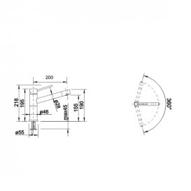 Змішувач для кухні Blanco Alta Comfort одноважільний з видвіжим зливом хром / чорний 526162