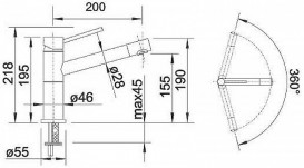 Змішувач для кухні Blanco Alta Compact змішувач хром 515120
