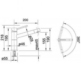 Змішувач для кухні Blanco Alta Compact змішувач нержавіюча сталь 517181
