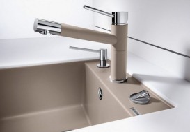 Смеситель для кухни Blanco Alta Compact однорычажный  хром/серый беж 517633