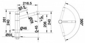 Змішувач для кухні Blanco Alta змішувач хром 512319