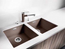 Смеситель для кухни Blanco Alta-S Compact однорычажный  хром/кофе 515334