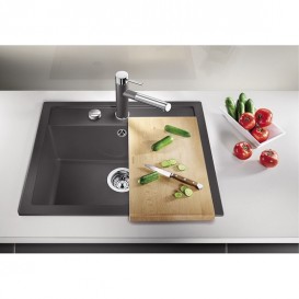 Змішувач для кухні Blanco Alta-S Compact одноважільний з висувним виливом хром / чорний 526161