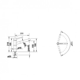 Змішувач для кухні Blanco Alta-S Compact одноважільний з висувним виливом хром / чорний 526161