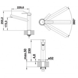 Смеситель для кухни Blanco Ambis однорычажный нержавеющая сталь 523118