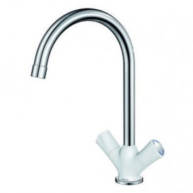 Змішувач для кухні Blanco Amona двухвентильний хром / білий 520772