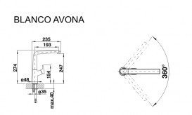 Смеситель для кухни Blanco Avona однорычажный  алюметаллик 521269