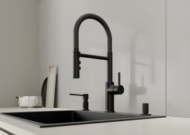 Змішувач для кухні Blanco Catris-S Flexo Filter під фільтр з висувною лійкою чорний матовий 526707