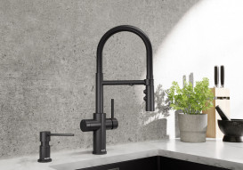 Смеситель для кухни Blanco Catris-S Flexo Filter под фильтр с выдвижной лейкой черный матовый 526707