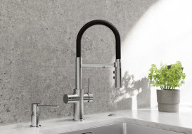 Смеситель для кухни Blanco Catris-S Flexo Filter под фильтр с выдвижной лейкой PVD нержавеющая сталь 526706