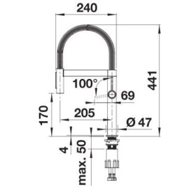 Смеситель для кухни Blanco CULINA-S II Mini чёрный матовый 527468