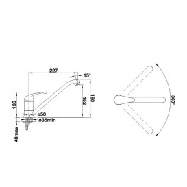 Змішувач для кухні Blanco Daras одноважільний чорний 526152