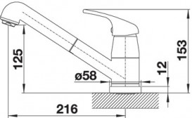 Смеситель для кухни Blanco DARAS-S-F однорычажный  с выдвижной лейкой  хром 521752