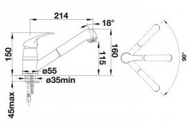 Змішувач для кухні Blanco DARAS-S змішувач хром 517731