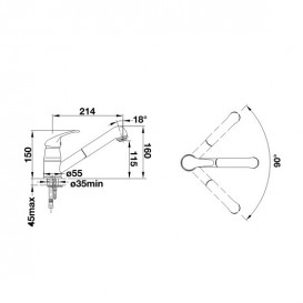 Смеситель для кухни Blanco Daras-S однорычажный с выдвижным изливом черный 526153
