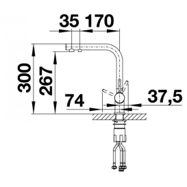 Смеситель для кухни Blanco FONTAS II нержавеющая сталь сатиновая платина 527714